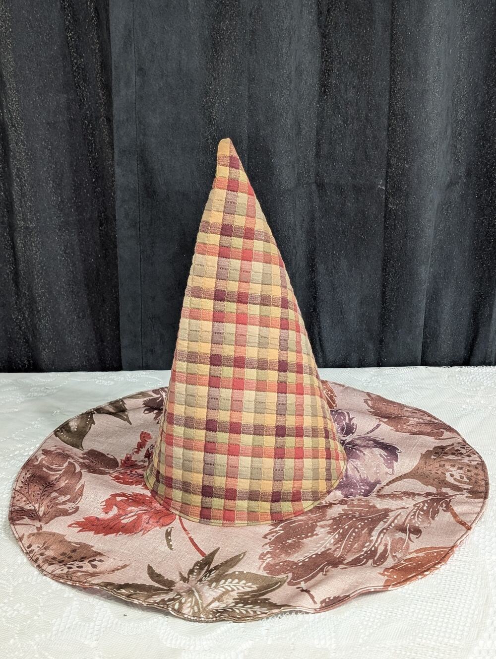 Handmade Upcycled Fall Floral Whimsy Floppy Witch Hat - 4